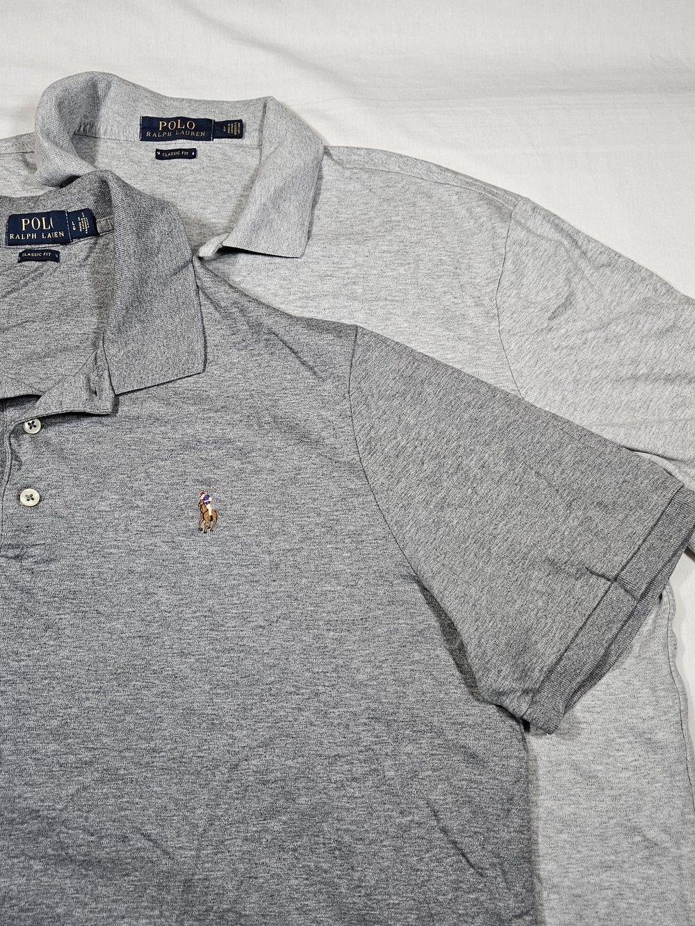 [Lot of 2] Polo Ralph Lauren Men's Polo Large Classic Fit Ash/Heather Gray